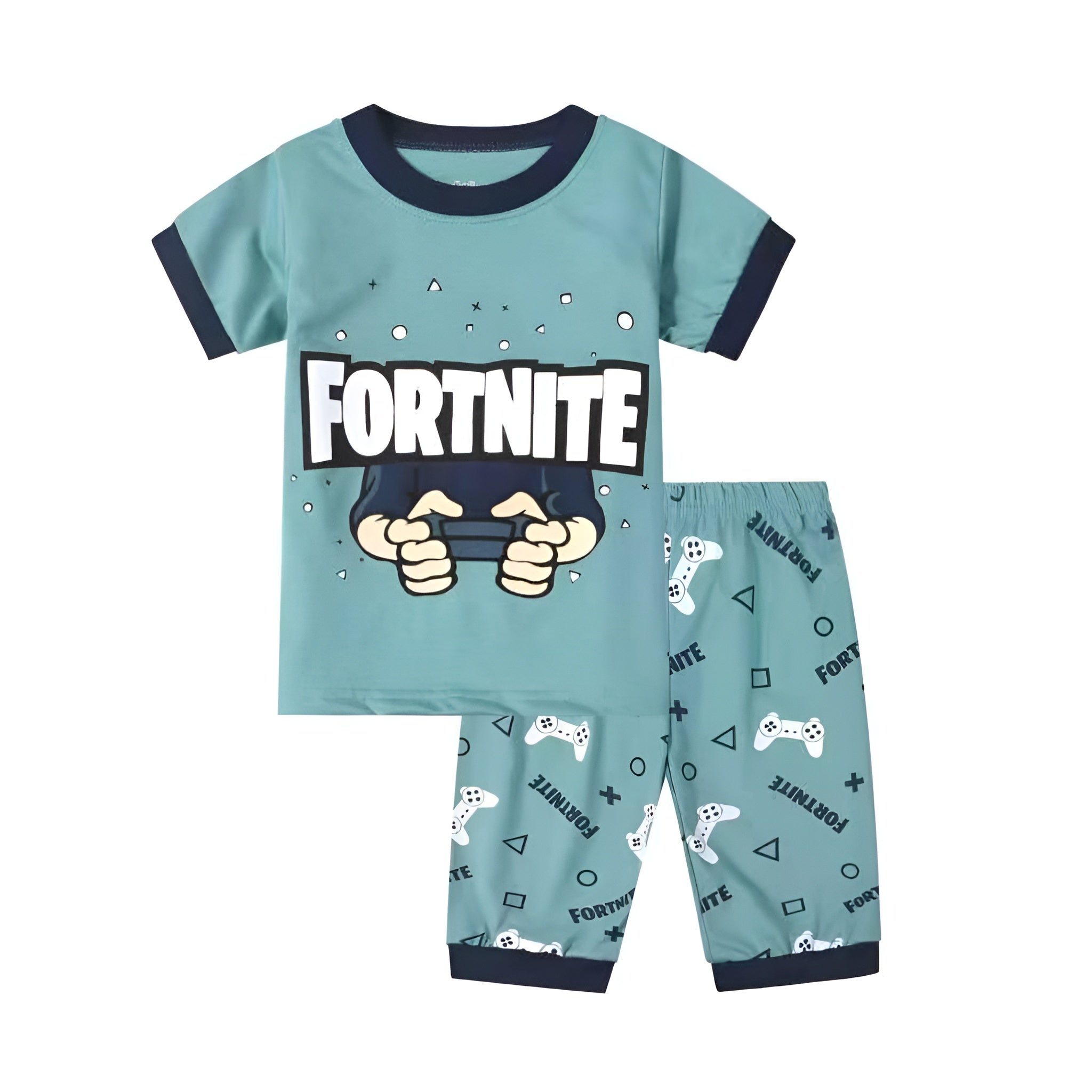 طقم بيجامة جيمينغ الأزرق بطبعة Fortnite